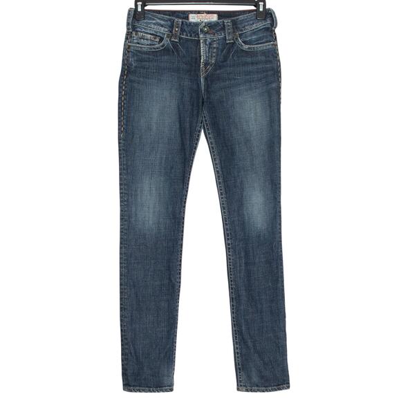 1921 Jeans Skinny Flap Pocket Y2K Classic Minimalist Edgy Casual Rock Blue 28x32 - Picture 1 of 7